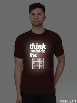 Maroon Cotton Think Out Side the Box Men Reflective T-shirt