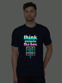 Nblue Cotton Think Out Side the Box Men Rainbow Reflective T-shirt