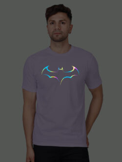 Lavender Cotton Batman Men Rainbow Reflective T-shirt
