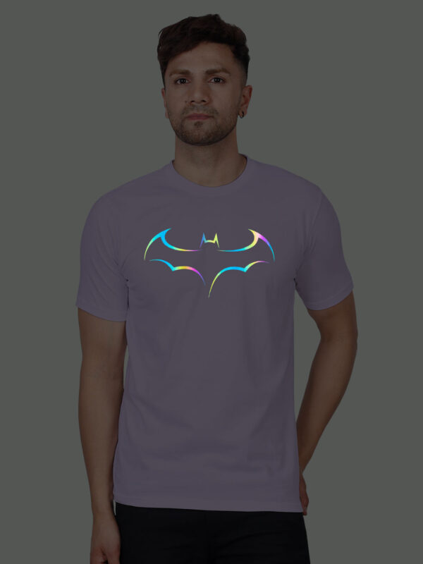 Lavender Cotton Batman Men Rainbow Reflective T-shirt