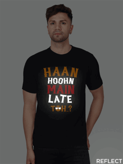 Black Cotton Haan Hoon Mai Late Men Reflective T-shirt