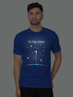 Rblue Cotton Pilot to the Stars Men Rainbow Reflective T-shirt