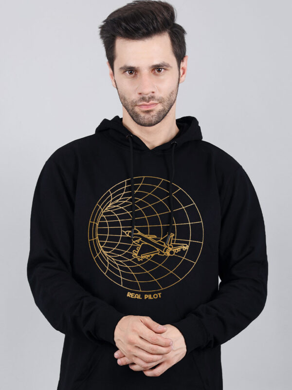 Real Pilot Hoodie Metalic Gold Print - Image 1