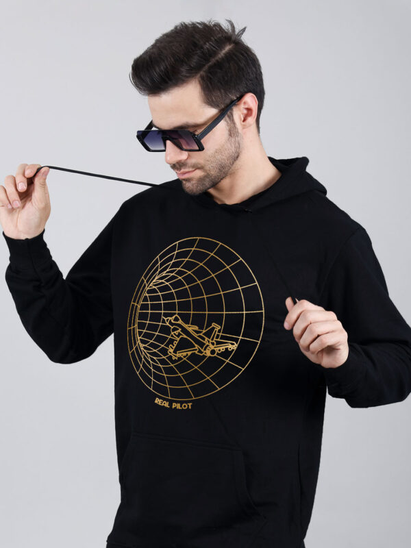 Real Pilot Hoodie Metalic Gold Print - Image 2