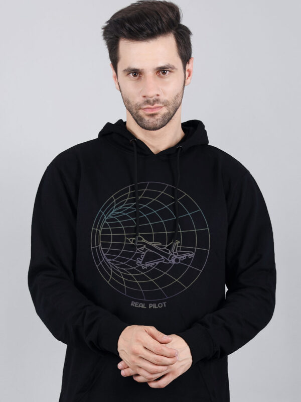 Real Pilot Rainbow Reflective Man Black Hoodie - Image 2