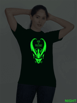 Bgreen Cotton Mischief Glow in Dark Women T-shirt