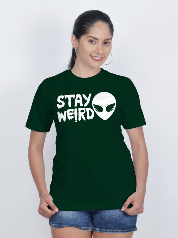 Bgreen Cotton Stay Weird Women T-shirt