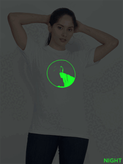 White Cotton Penguin Glow in Dark Women T-shirt