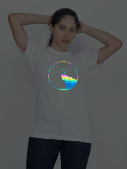 White Cotton Penguin Rainbow Women T-shirt