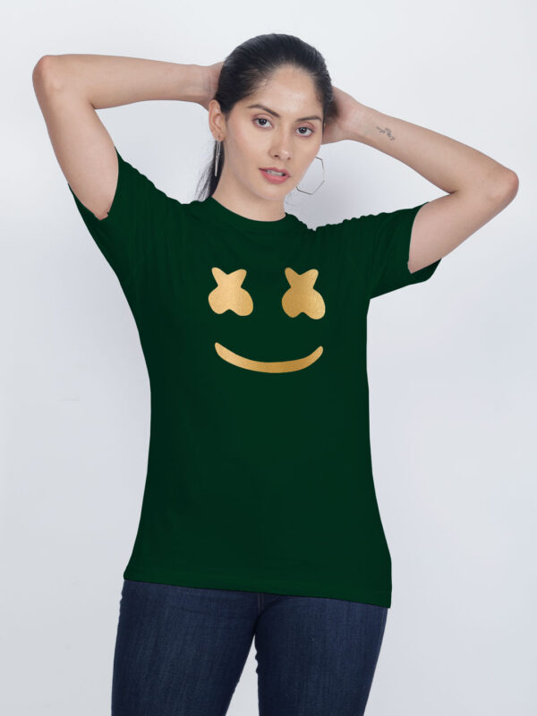 Bgreen Cotton Marshmello Gold Printed Printed Women T-shirt