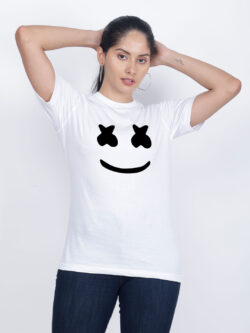 White Cotton Marshmello Women T-shirt