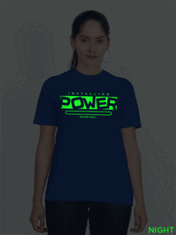 Rblue Cotton Installing Power Glow in Dark Women T-shirt