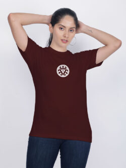 Maroon Cotton Arc Reactor Women T-shirt