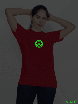 Red Cotton Arc Reactor Glow in Dark Women T-shirt