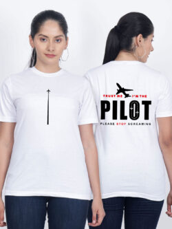 White Cotton Pilot Women T-shirt