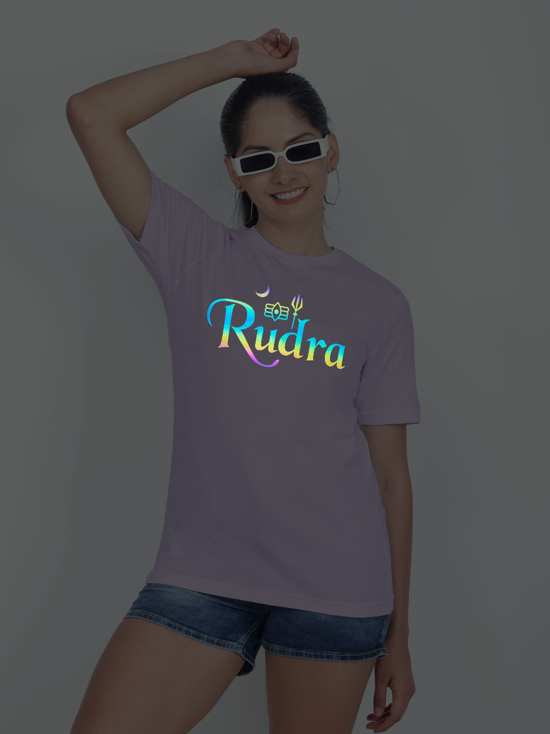 Lavender Cotton Rudra Name Rainbow Women T-shirt