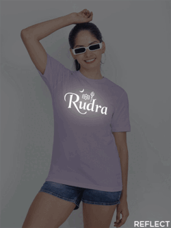 Lavender Cotton Rudra Name Reflective Women T-shirt
