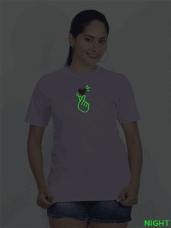 Lavender Cotton Koren Love Symbol Glow in Dark Women T-shirt