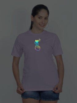 Lavender Cotton Koren Love Symbol Rainbow Women T-shirt