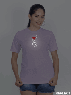 Lavender Cotton Koren Love Symbol Reflective Women T-shirt