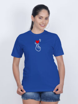 Rblue Cotton Koren Love Symbol Women T-shirt