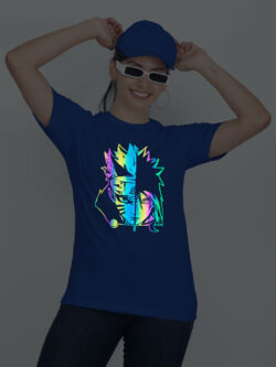Rblue Cotton Naruto Rainbow Women T-shirt