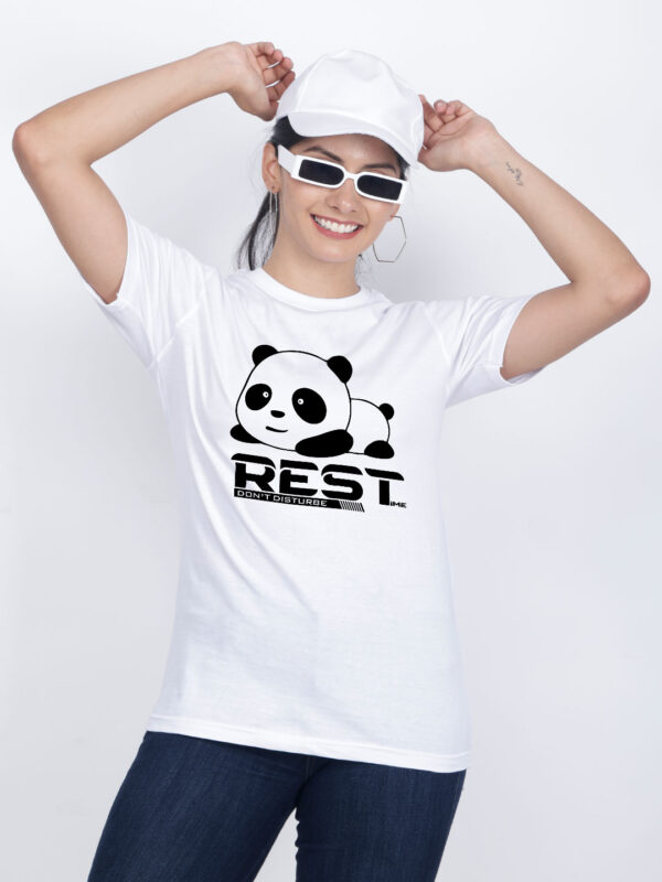 White Cotton Panda Women T-shirt