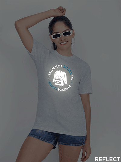 Grey Cotton Result Scares Me Reflective Women T-shirt