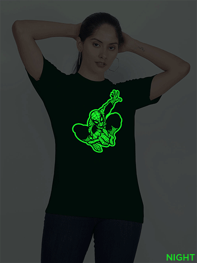 Bgreen Cotton Spider Man Glow in Dark Women T-shirt