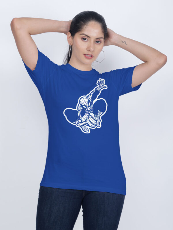 Rblue Cotton Spider Man Women T-shirt