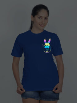 Rblue Cotton Cute Rabbit OMG Rainbow Women T-shirt