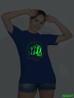 Rblue Cotton Punch Materix Glow in Dark Women T-shirt