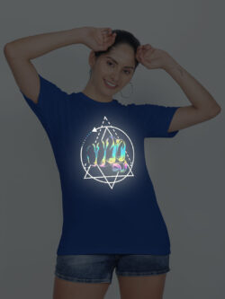 Rblue Cotton Punch Materix Rainbow Women T-shirt