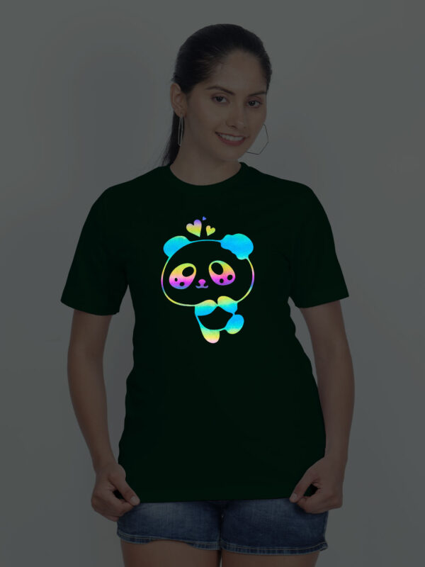 Bgreen Cotton Lovely Panda Rainbow Women T-shirt