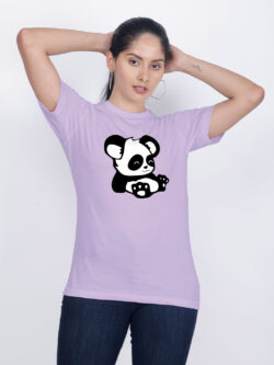 Lavender Cotton Lazy Panda Women T-shirt