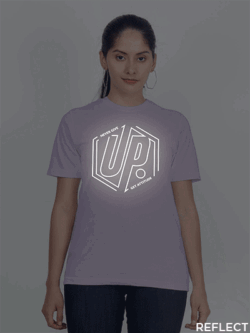 Lavender Cotton Never Give Up Reflective Women T-shirt