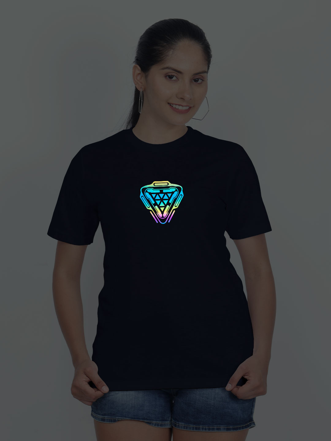 Nblue Cotton ArcReactor Rainbow Women T-shirt