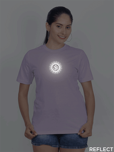 Lavender Cotton Om Reflective Women T-shirt