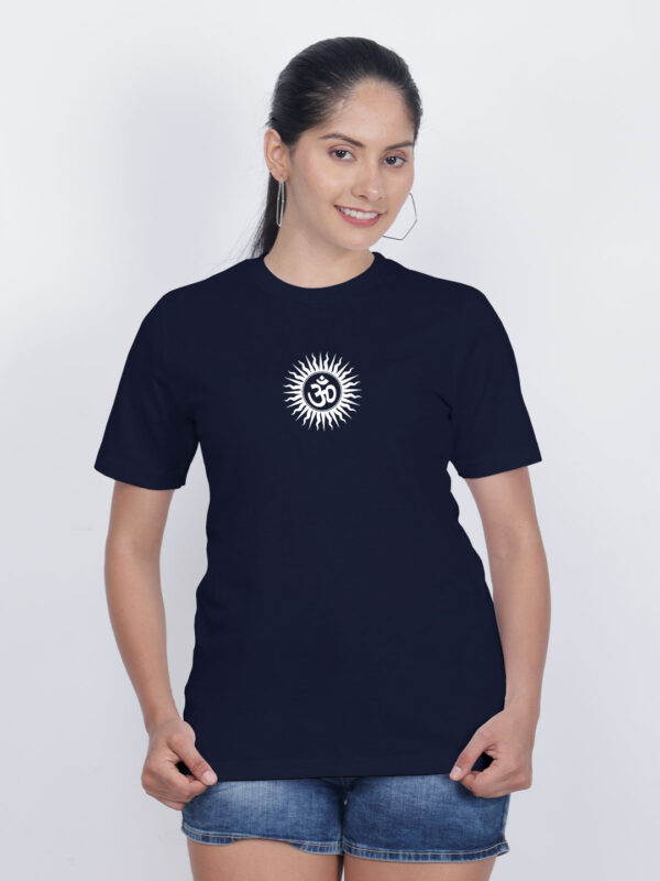 Nblue Cotton Om Women T-shirt