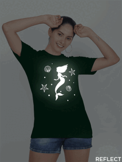 Bgreen Cotton Mermaid Swim Reflective Women T-shirt