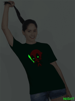 Bgreen Cotton Victory Deadpool Glow in Dark Women T-shirt