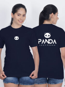 Nblue Cotton Lazy Panda Face Women T-shirt