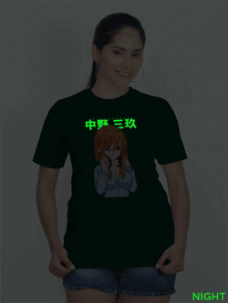 Bgreen Cotton Miku Nakano Glow in Dark Women T-shirt