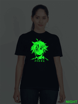 Nblue Cotton Meliodas Anime Glow in Dark Women T-shirt