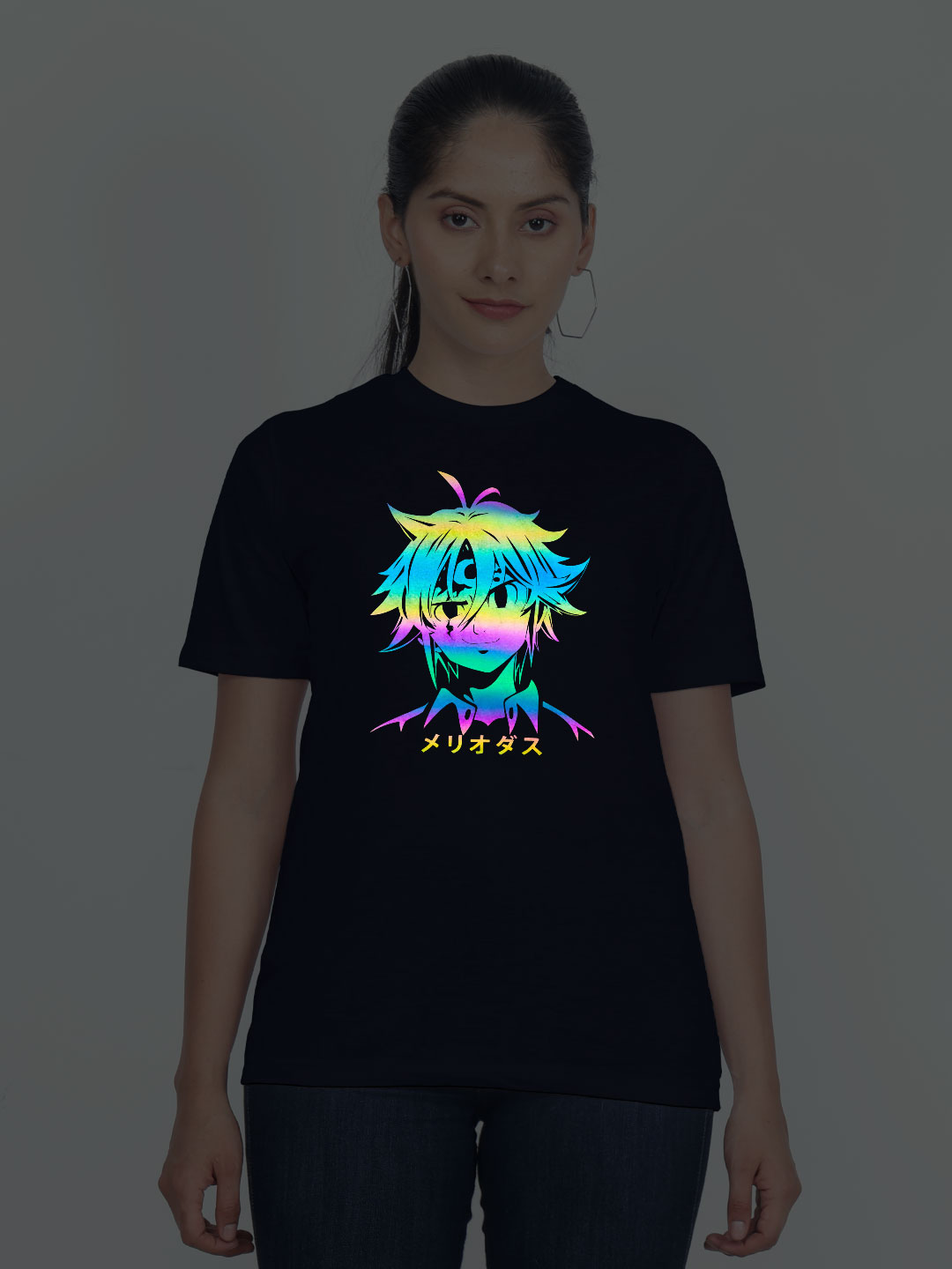 Nblue Cotton Meliodas Anime Rainbow Women T-shirt