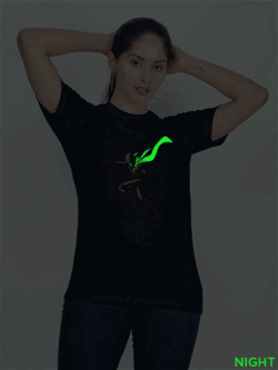 Nblue Cotton Saitama One Punch Man Glow in Dark Women T-shirt