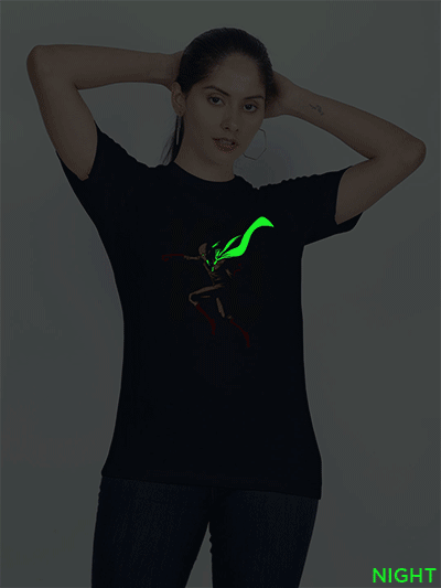 Nblue Cotton Saitama One Punch Man Glow in Dark Women T-shirt