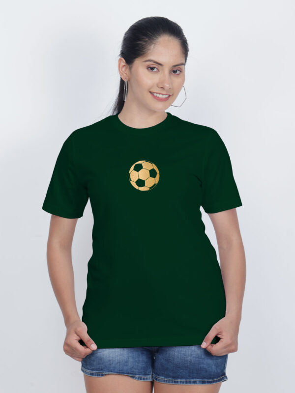 Bgreen Cotton Football Gold Printed Printed Women T-shirt