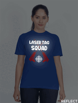 Rblue Cotton Laser Tag Squad Reflective Women T-shirt