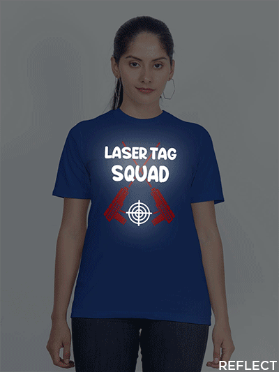 Rblue Cotton Laser Tag Squad Reflective Women T-shirt